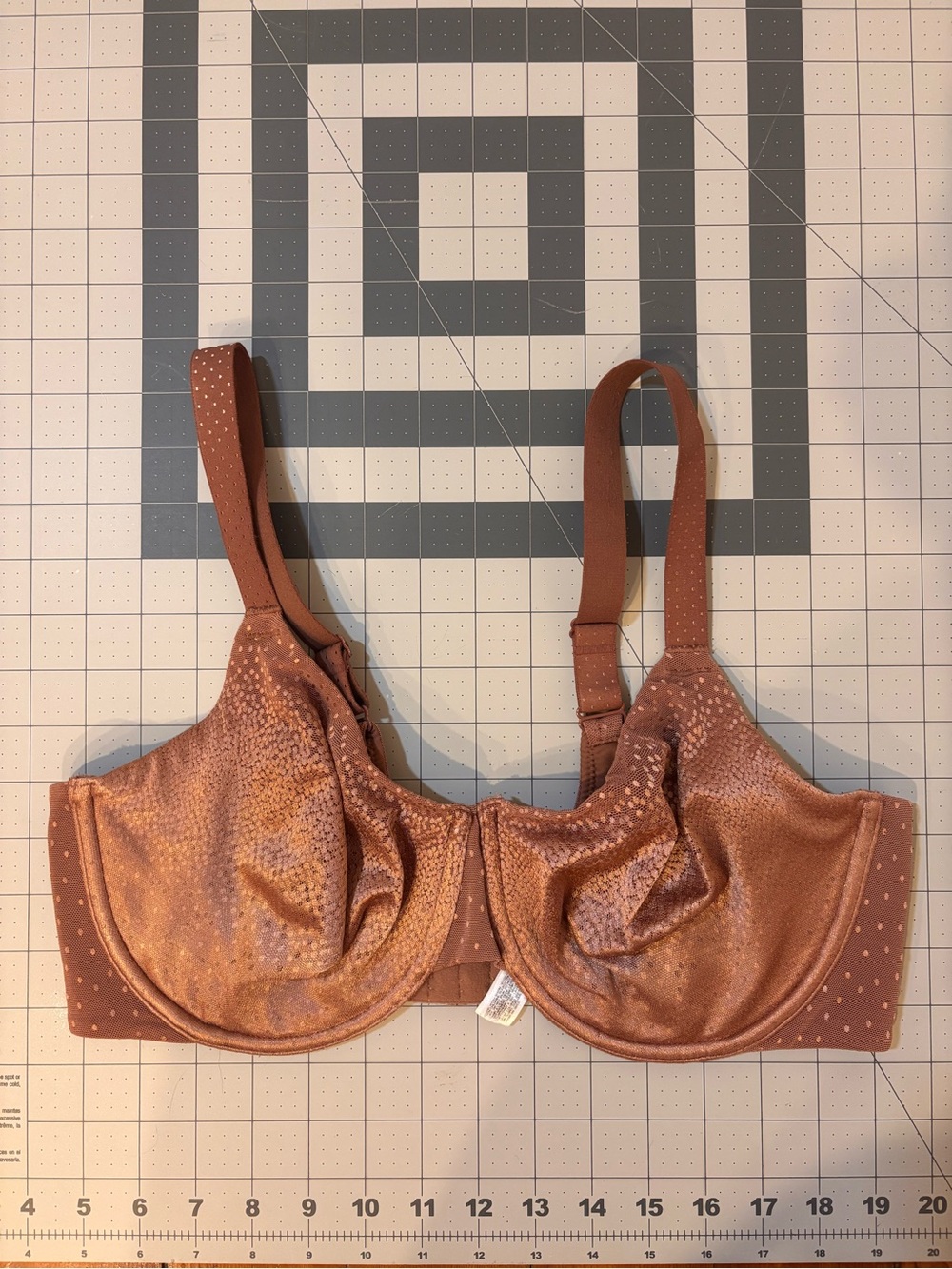 Wacoal 38DD Brown Lace Mesh Underwire Full Coverage Bra